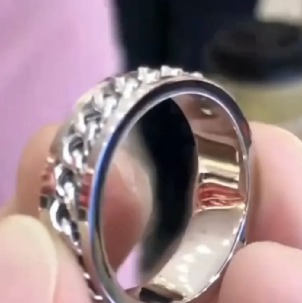 Spinner Fidget Ring Rotating Cuban Men/Women Stainless Steel NWT